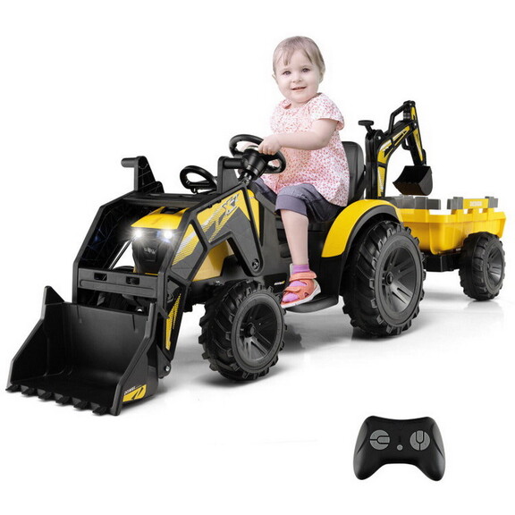 Costway 12V 3 in 1 Kids Ride On Excavator with Sho...