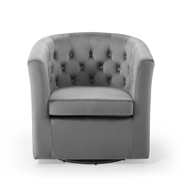 Prospect Tufted Performance Velvet Swivel Armchair