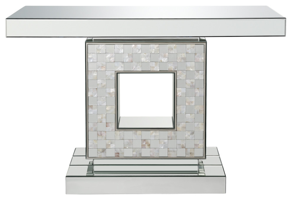 ACME Nasa Console Table  Mirrored/Mother of Pearl   Contemporary   Console Tables   by HedgeApple  Houzz