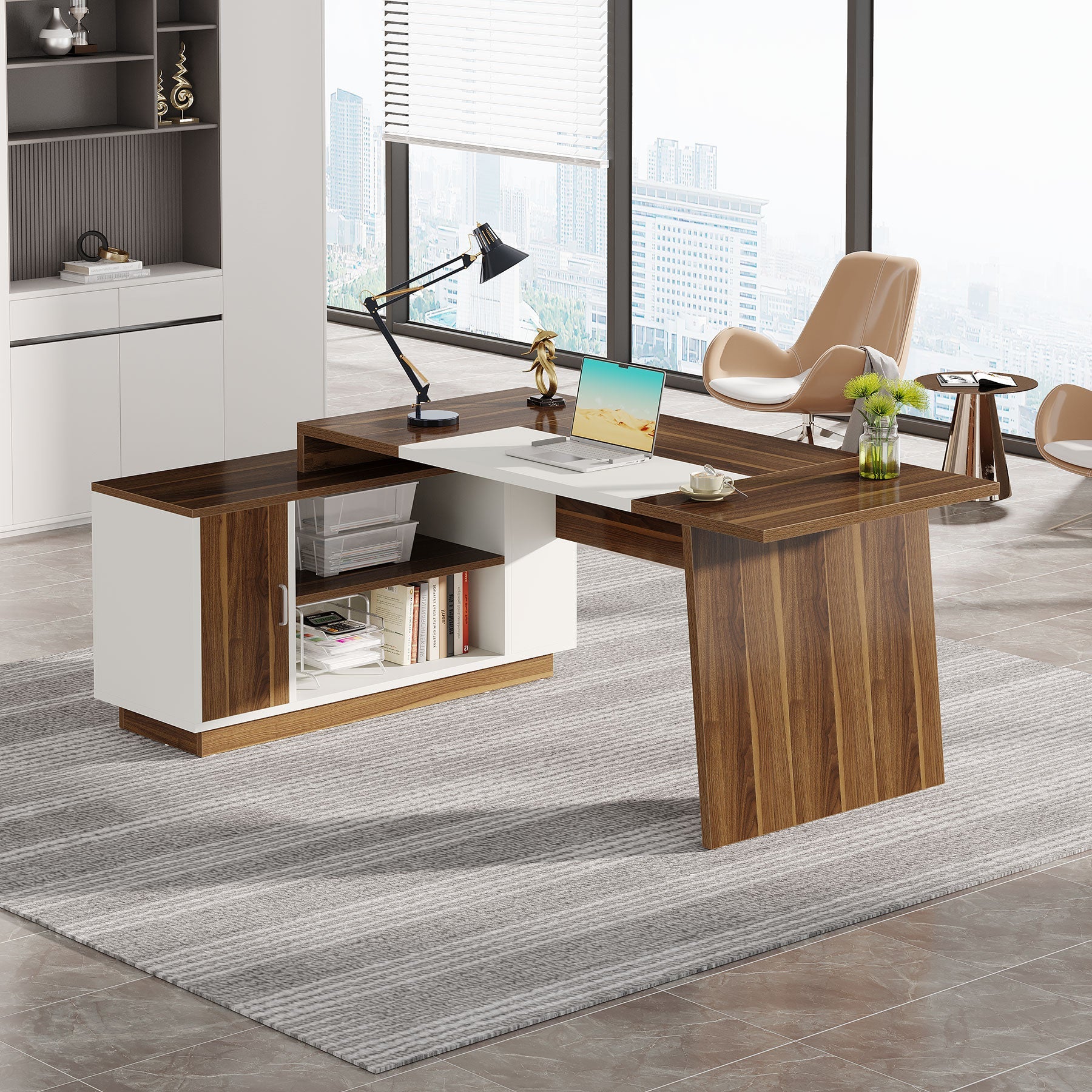 L-Shaped Executive Desk, 70.5