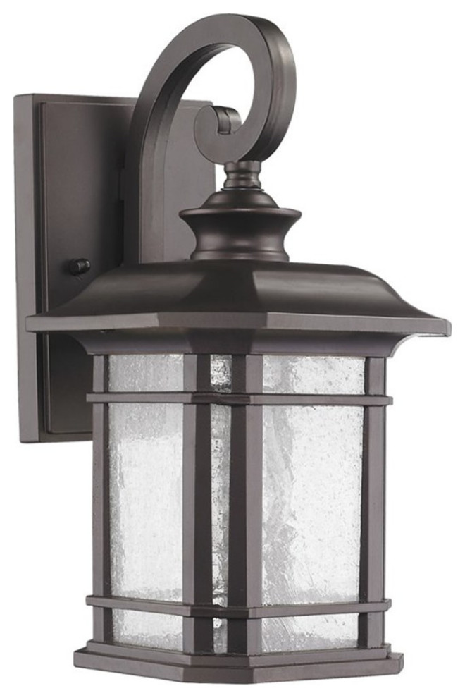 CHLOE Franklin Transitional 1 Light Rubbed Bronze Outdoor Wall Sconce 17 quotHeight   Traditional   Outdoor Wall Lights And Sconces   by Homesquare  Houzz