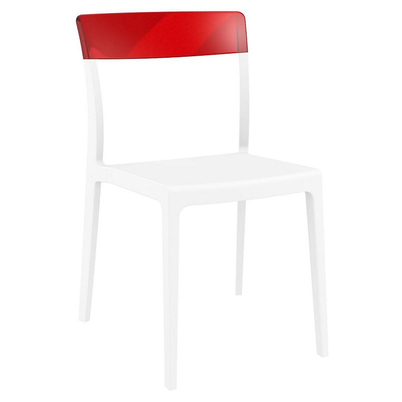 33 White and Red Patio Dining Chair