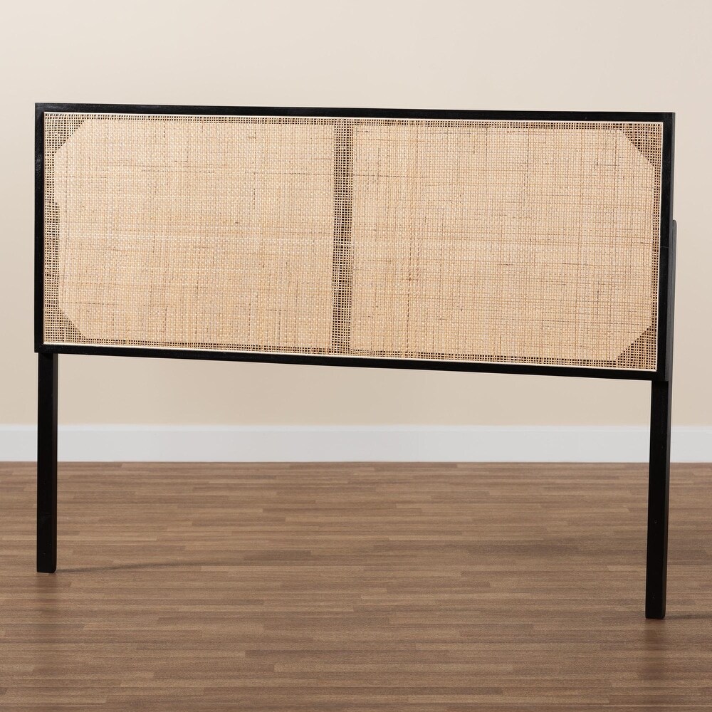 bali   pari Aurelia Modern Bohemian Bayur Wood and Natural Rattan Headboard