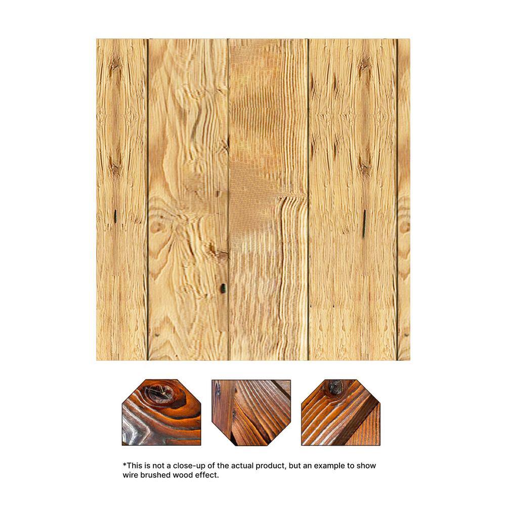 CALHOME 34 in. x 8 in. x 7 ft. Wire Brushed Knotty Pine Tongue and Groove Siding Board (1-Pieces) 84X8-WB-PLK-TG(1)