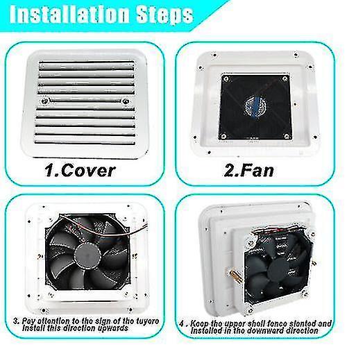 Exhaust Ventilation Fan Side Air Vent Caravan Motorhome Rv Camper Van - White