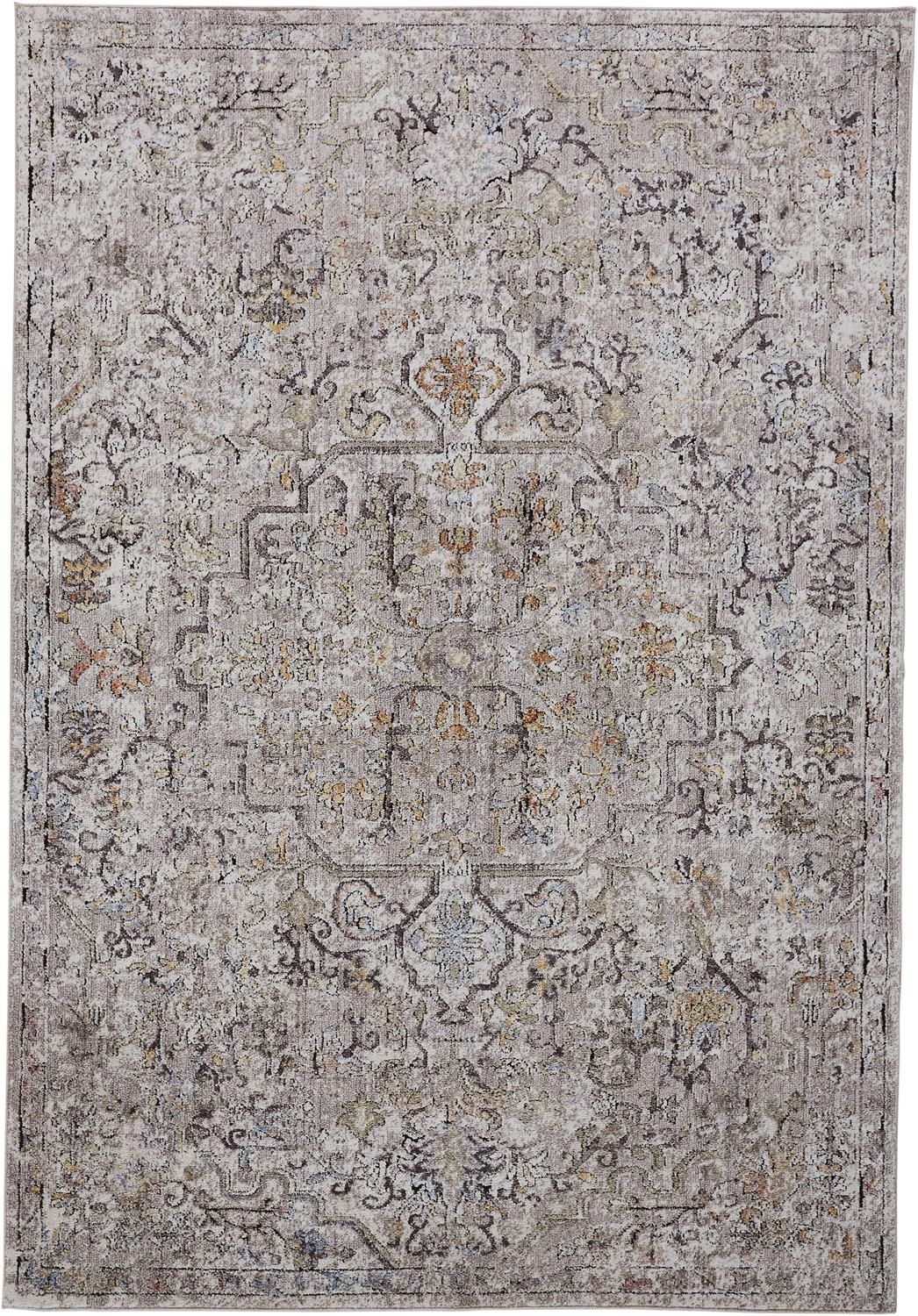 Matana Warm Gray and Orange Rug by BD Fine