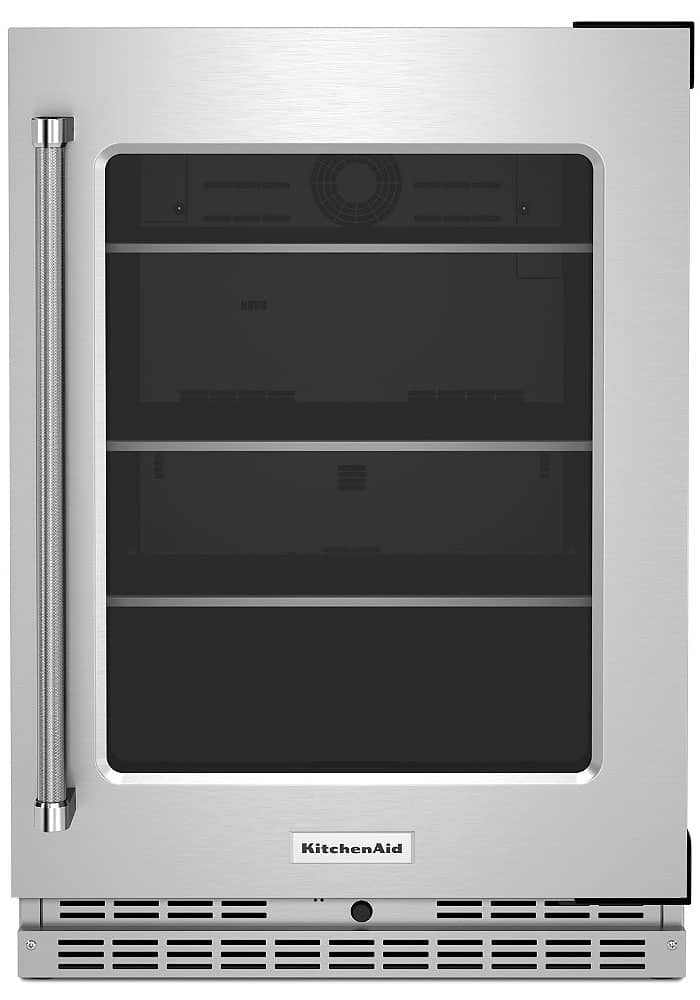 KitchenAid 24 Stainless Frame Right-Hinge Undercounter Refrigerator With Shelves With Metallic Accents