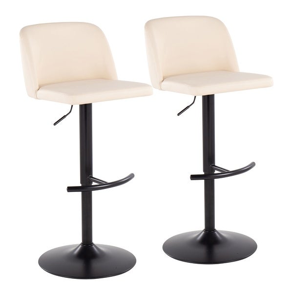 Strick and Bolton Oscar Adjustable Bar Stool with Rounded T Footrest (Set of 2)