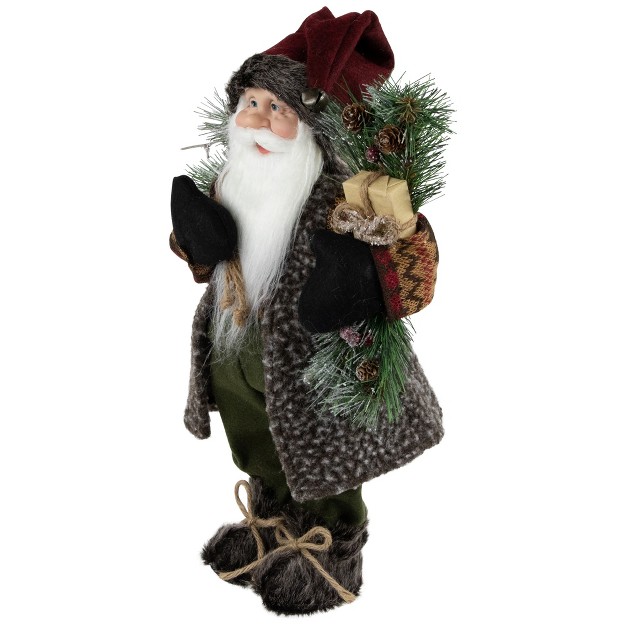 Country Rustic Santa Claus With Present Christmas Figure