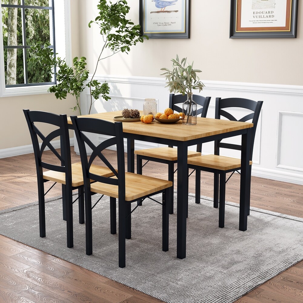 5 Piece Dining Table Set with 4 Chairs