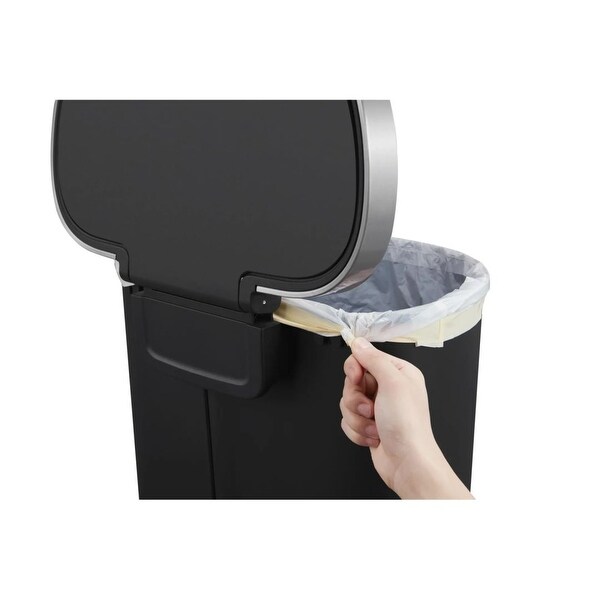 14.5-gal Plastic Semi Round Kitchen Step Trash Can