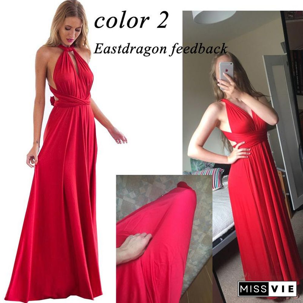 Women Wrap Convertible Boho Maxi Red Bandage Long Bridesmaids Infinity Dress