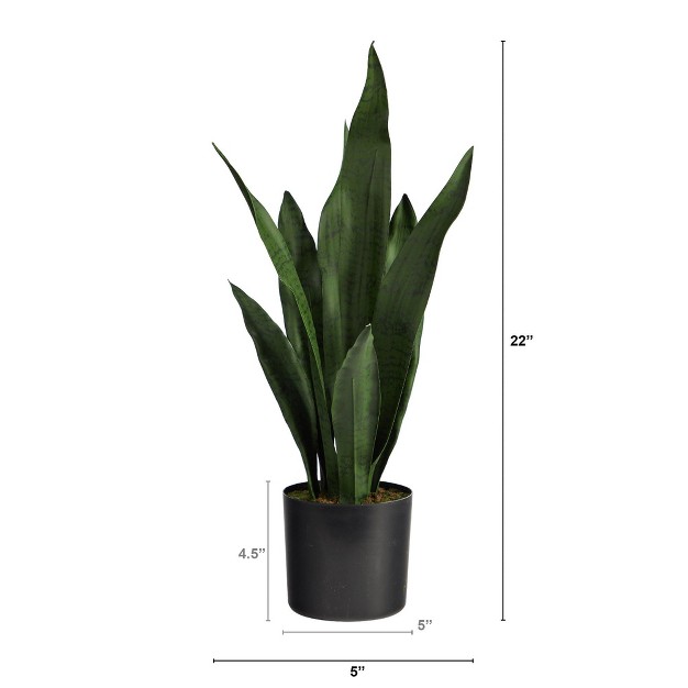 Nearly Natural 22 in Sansevieria Artificial Plant