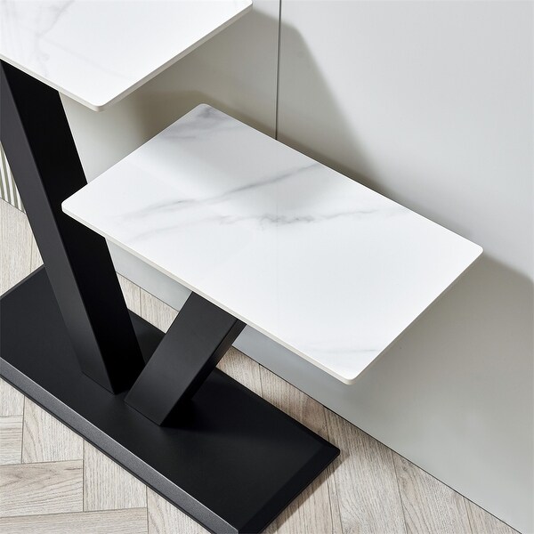 Console Table，Exquisite Shape Design w/ Adjustable Foot Pads