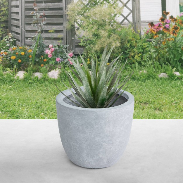 X 14 quot Kante Lightweight Modern Outdoor Planter Slate Gray Rosemead Home amp Garden Inc