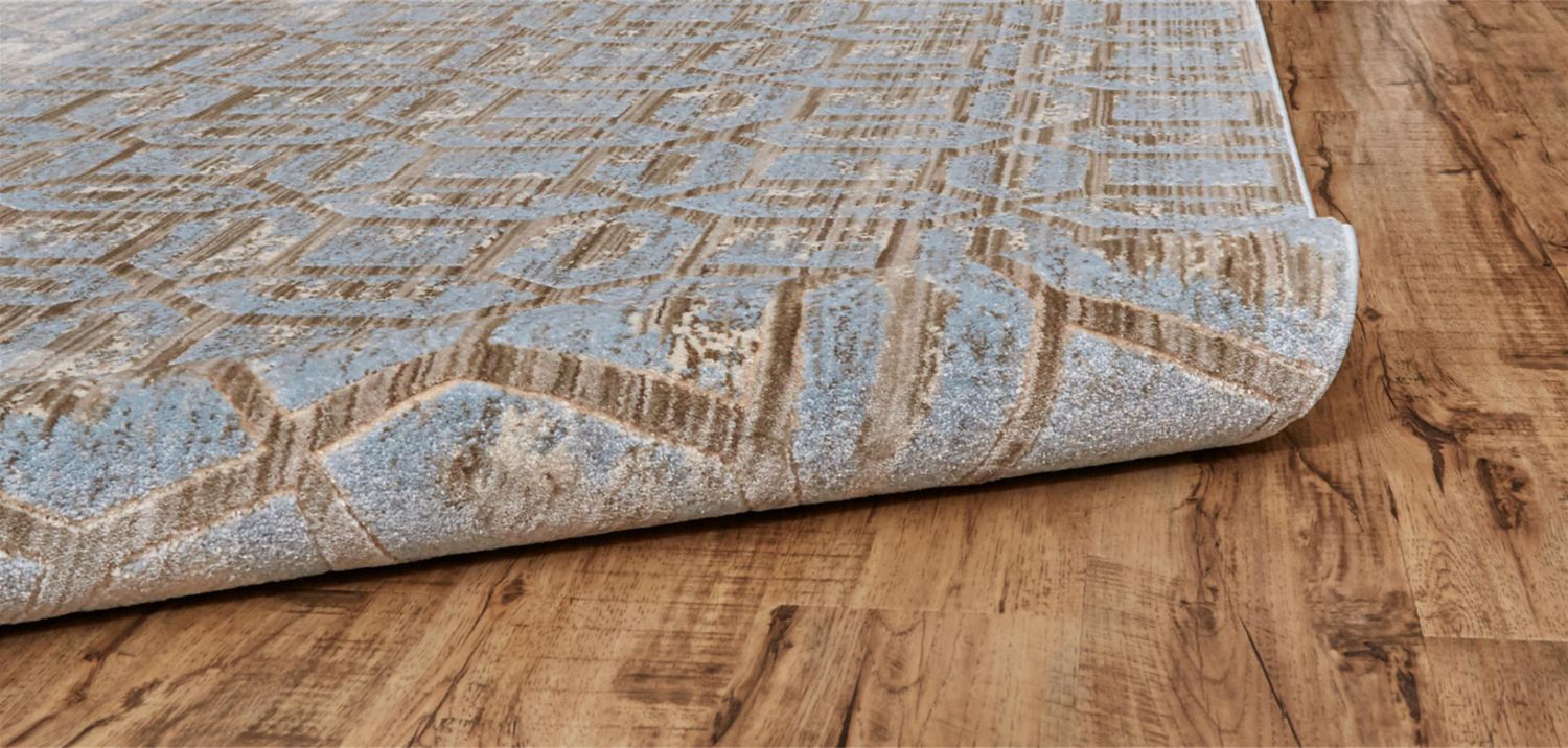 Carini Blue and Taupe Rug by BD Fine