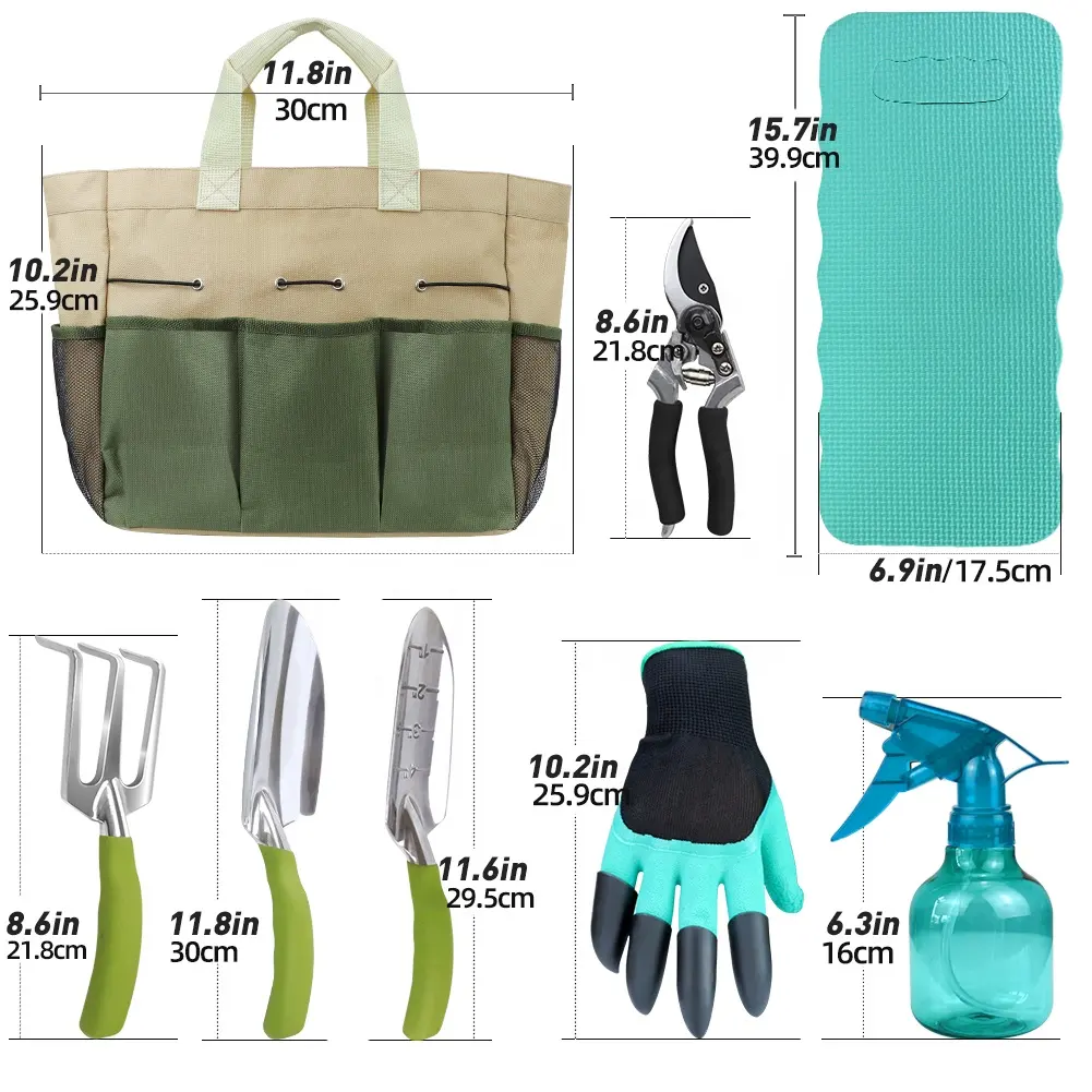 Gardening Tools Set With 3Pcs Garden Hand Tools  Sprayer Gardening Kneeler And Gardening Claws Gloves Tools Gardening