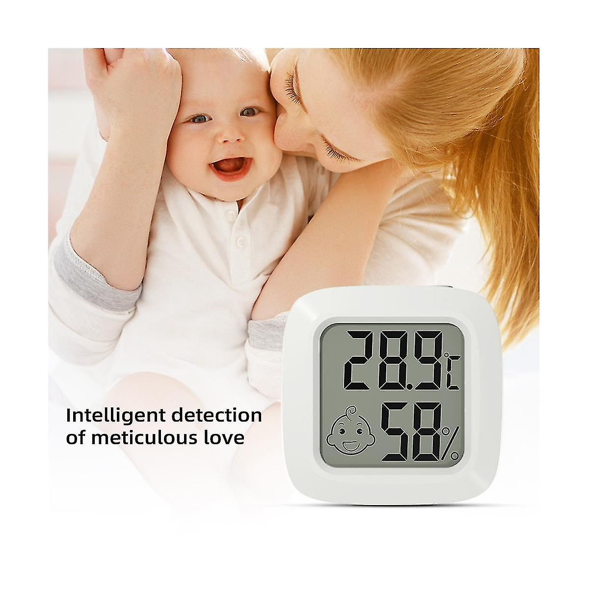 Mini Lcd Digital Thermometer Hygrometer Magentic Temperature Meter Humidity Sensor White