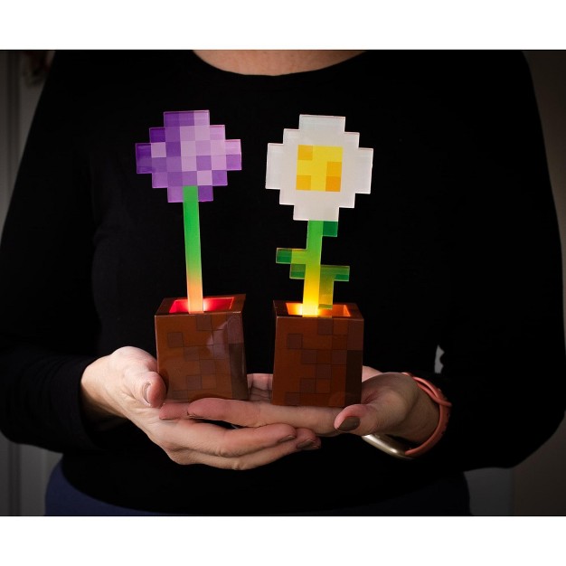 Ukonic Minecraft Daisy And Allium Flower Pot Mood Lights Set Of 2