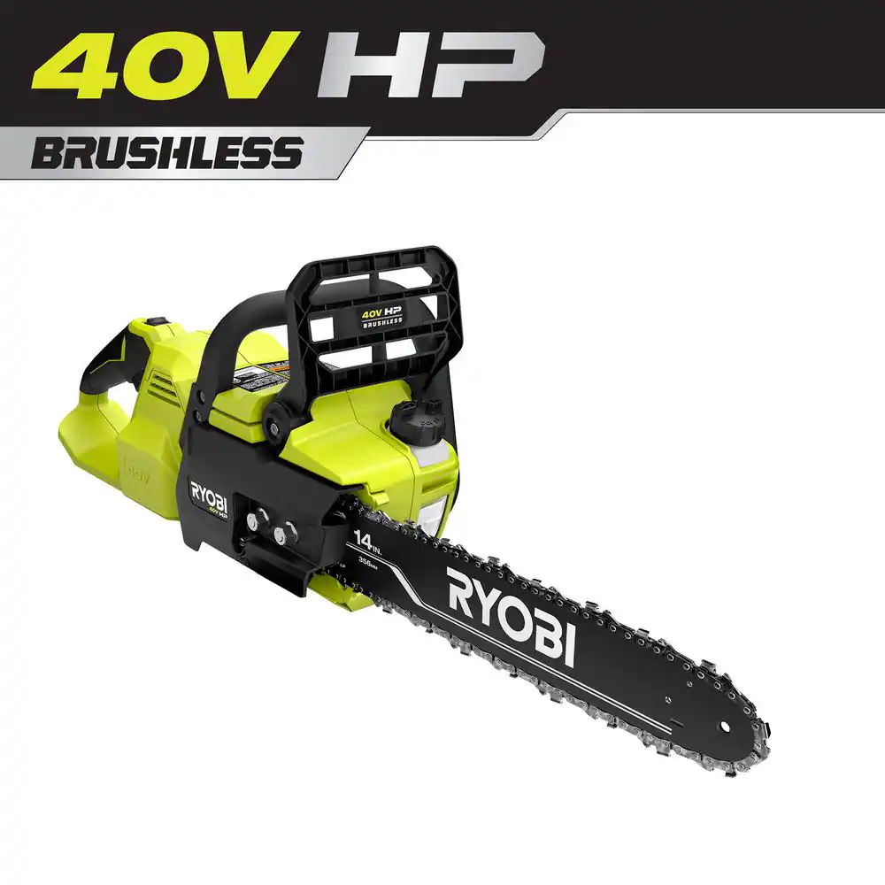 RYOBI RY405010BTL 40V HP Brushless 14 in. Cordless Battery Chainsaw (Tool Only)