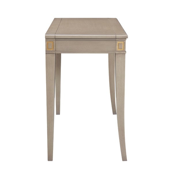 Dauphin Gold Accent Console Vanity Table， Grey Cashmere Wood