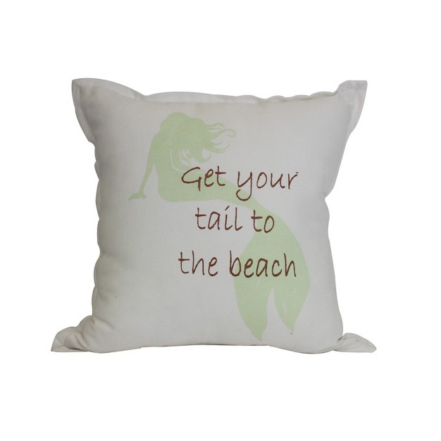 X 16 quot Cotton Mermaid To Beach Throw Pillow