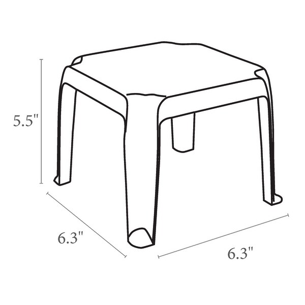 Set of 2 Green Patio Stackable Square Side Tables 16