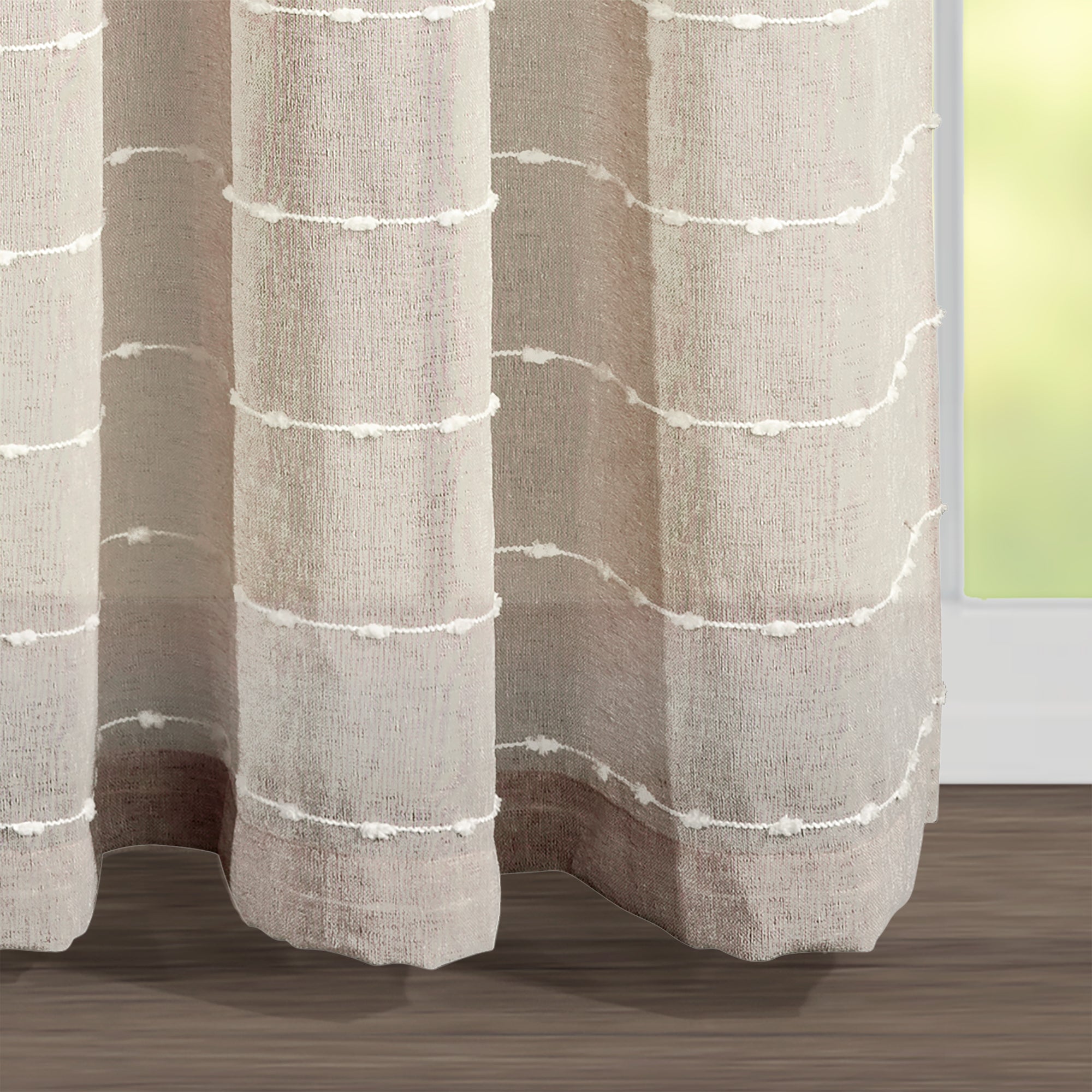 Farmhouse Textured Grommet Sheer Ultra Wide Window Curtain Panel