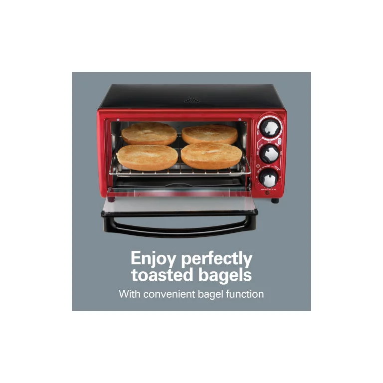 Hamilton Beach Toaster Oven， Red with Gray Accents， 31146