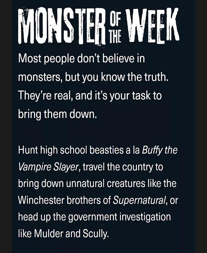 Evil Hat Productions Monster Of The Week Rpg Book