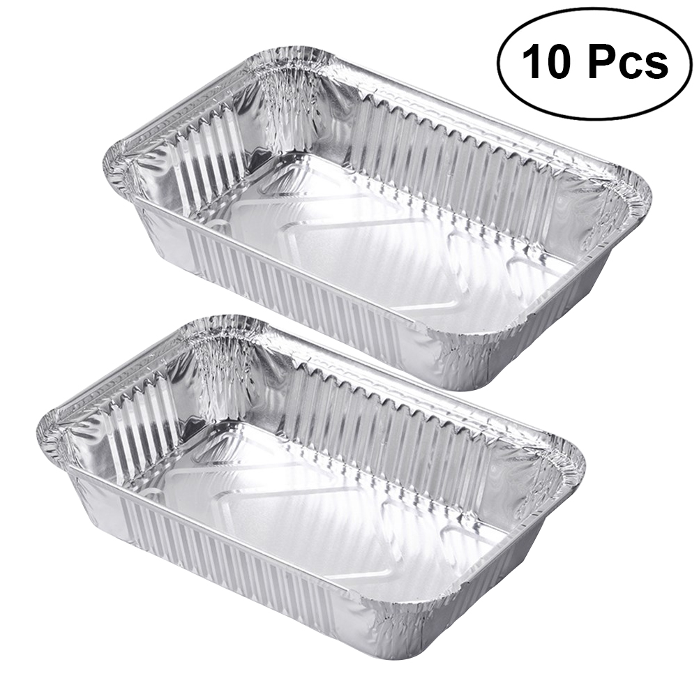 BESTONZON 10pcs Chafing Pans Disposable Aluminum Foil Steam Table Deep Pans Roaster Pans