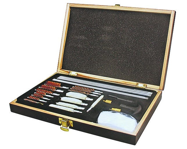 Universal Gun Cleaning Kit Deluxe Wood Case - GCK31