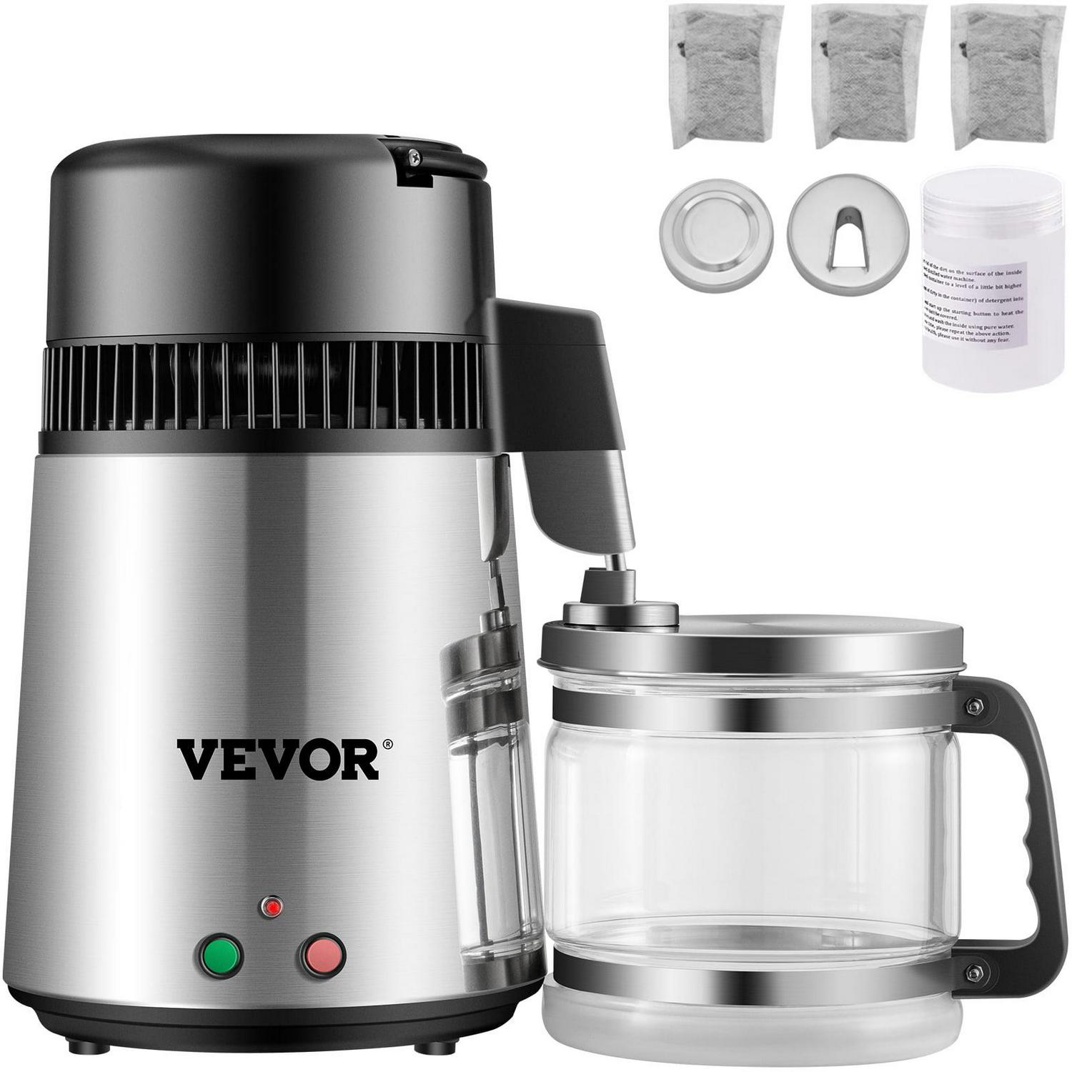 VEVORbrand 4L Water Distiller Purifier Machine 304 Stainless Steel DualButton Water Distiller 750W DualButton Water Distiller for Interior Home Sliver  Crowdfused