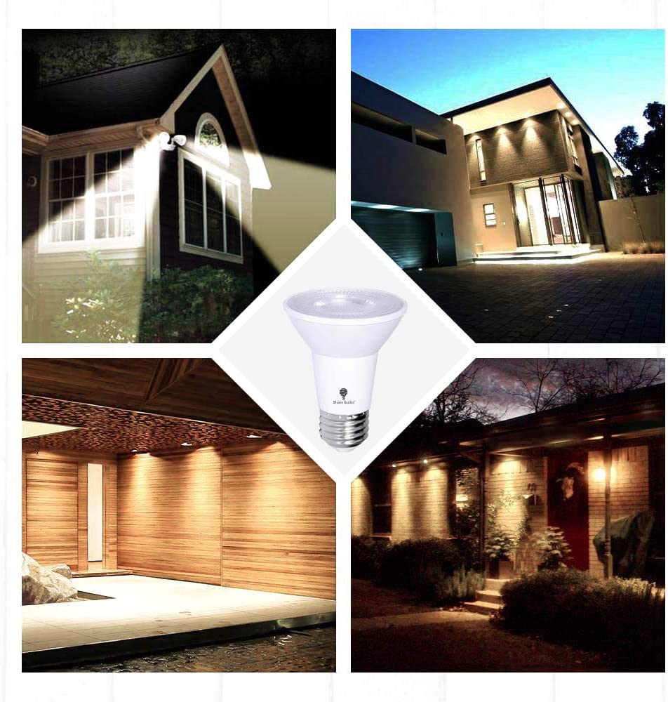 10 Pack PAR20 Outdoor LED Flood Light Bulb 8W 75 Watt Equivalent 500 Lumens Dimmable Waterproof E26 3000K Warm White LED Flood Light Bulbs for Security Led Spotlight Indoor Led Recessed Light Bulbs