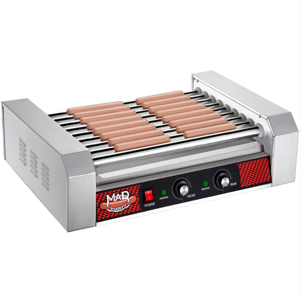 GREAT NORTHERN Stainless Steel 24 Hot Dog and Sausage Electric Countertop Cooker Machine with 9-Rollers 455034ABX