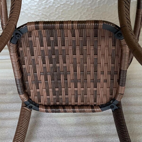 Outsunny Rattan Coffee Table，Wicker Side Table，Outdoor End Table