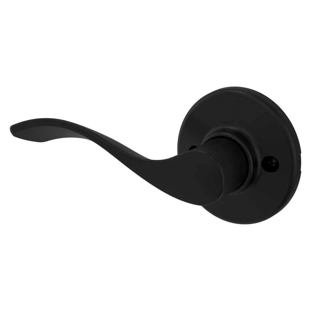 Kwikset Balboa Matte Black Left-Handed Half-Dummy Door Handle featuring Microban Technology 488BLLH514V1