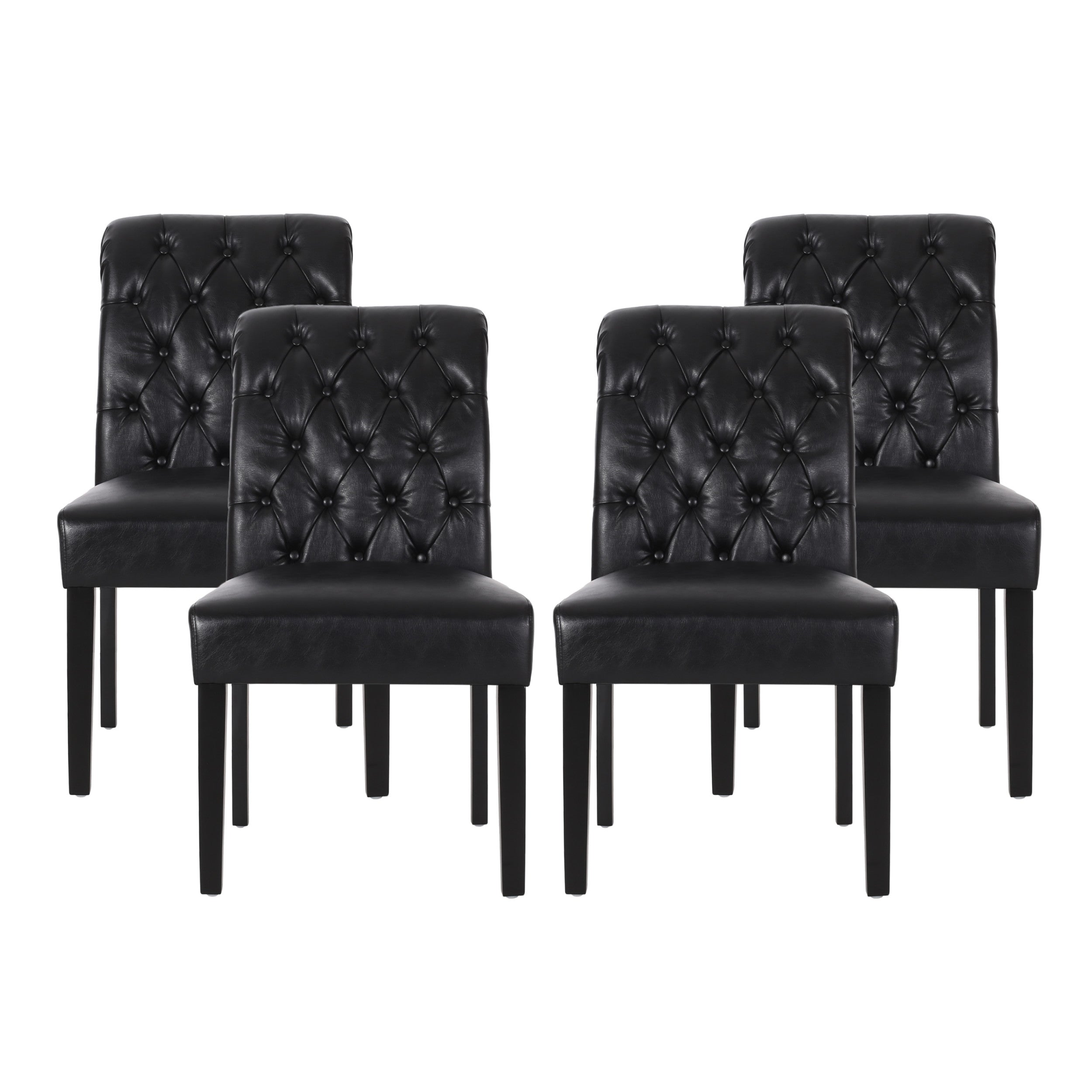 Emerson Contemporary Tufted Rolltop Dining Chairs, Set of 4