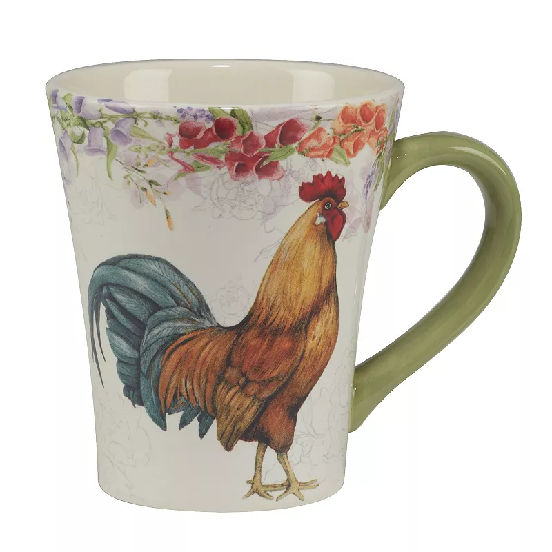 Certified International Floral Rooster 4-pc. Mug Set