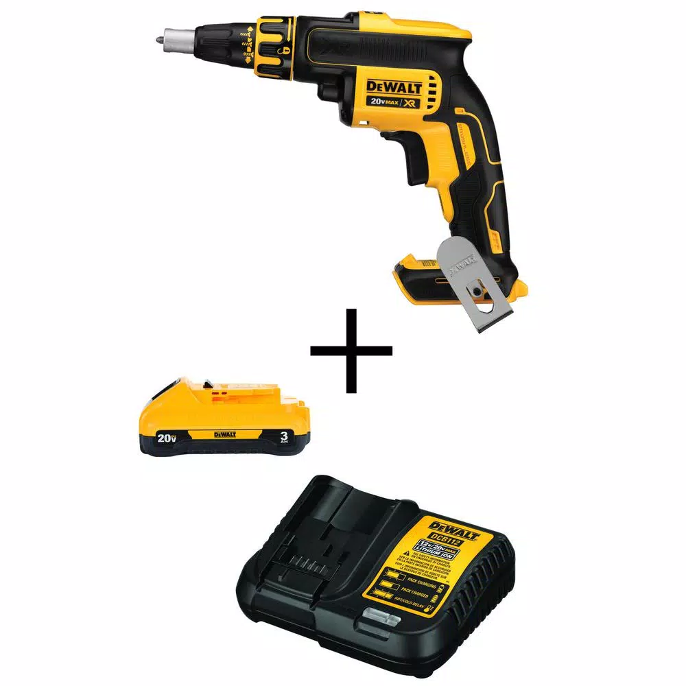 DEWALT 20-Volt MAX XR Cordless Brushless Drywall Screw Gun with (1) 20-Volt 3.0Ah Battery and Charger and#8211; XDC Depot