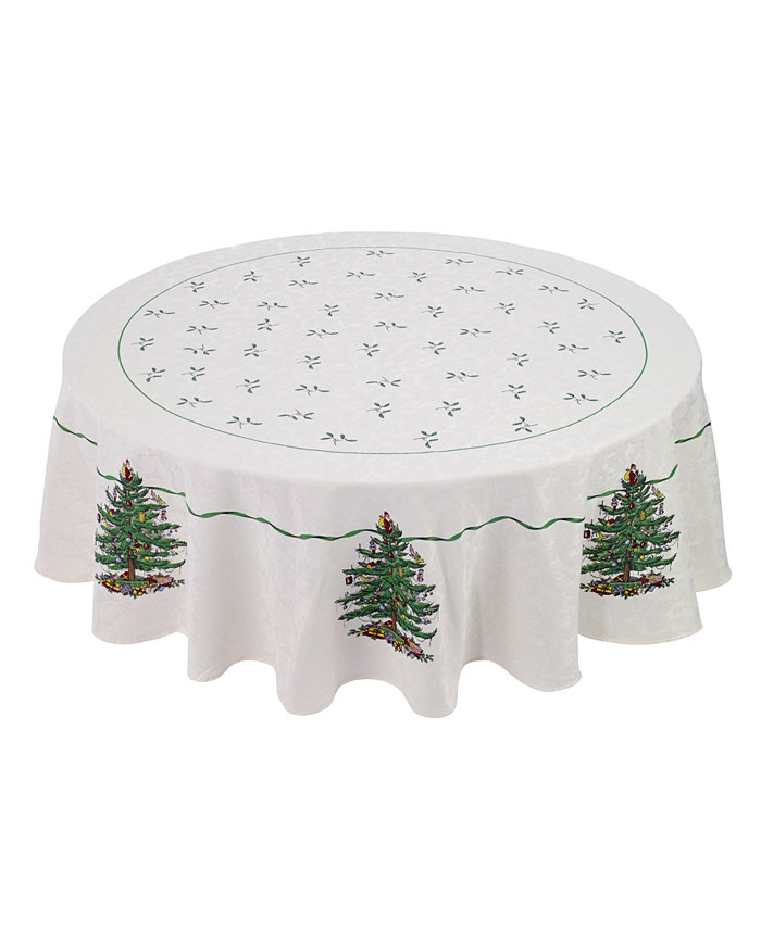 Spode Christmas Tree Ivory 70 Round Tablecloth