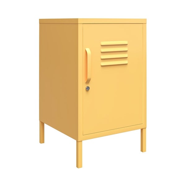 Cache Metal Locker End Table， Yellow