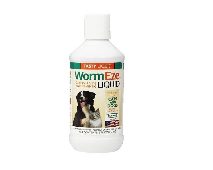 Durvet WormEze™ Liquid Canine  Feline Anthelmintic， 8 oz. - 051662