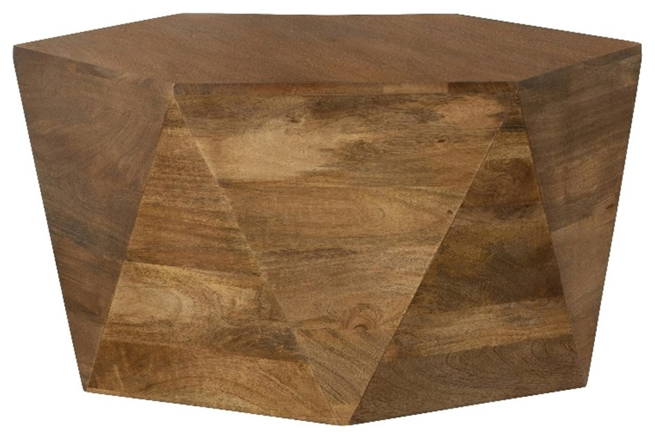 Coaster Modern Wood Hexagonal Shaped Top Coffee Table in Natural   Transitional   Coffee Tables   by Homesquare  Houzz