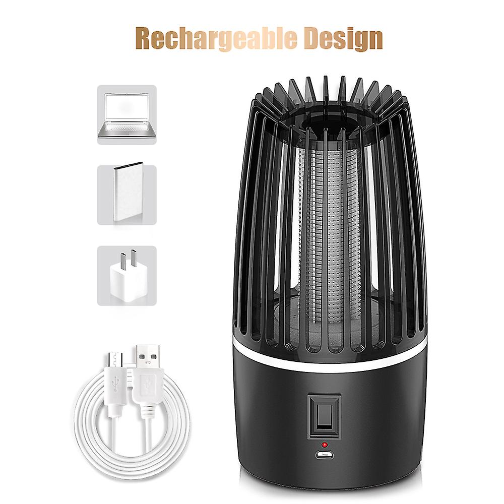 Black 2 In 1 Mosquito Lamp Mosquito Trap With Nightlight and Hidden Hook Mosquito Killer Lamp Bug Zapper Portable Insect Trap Low Noise