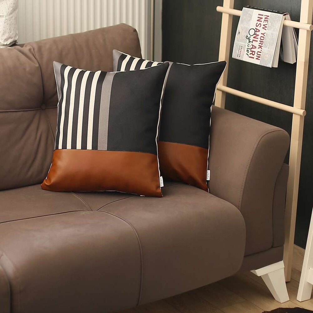 Brown and Black Printed Pillow Covers