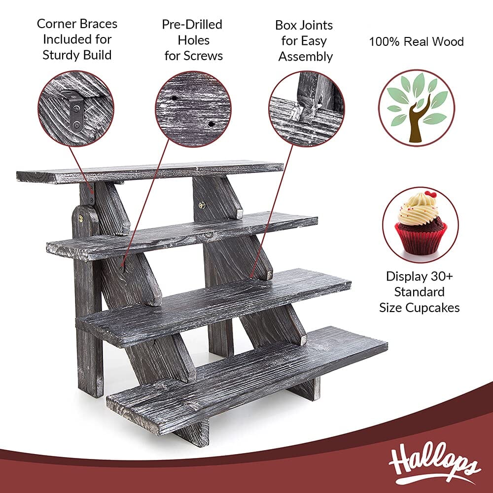 Rustic Cupcake Stand - Wooden Retail Table Display. Wood Cake Stand Display