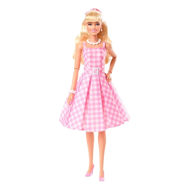 Barbie The Movie Barbie Doll  Pink Gingham Dress