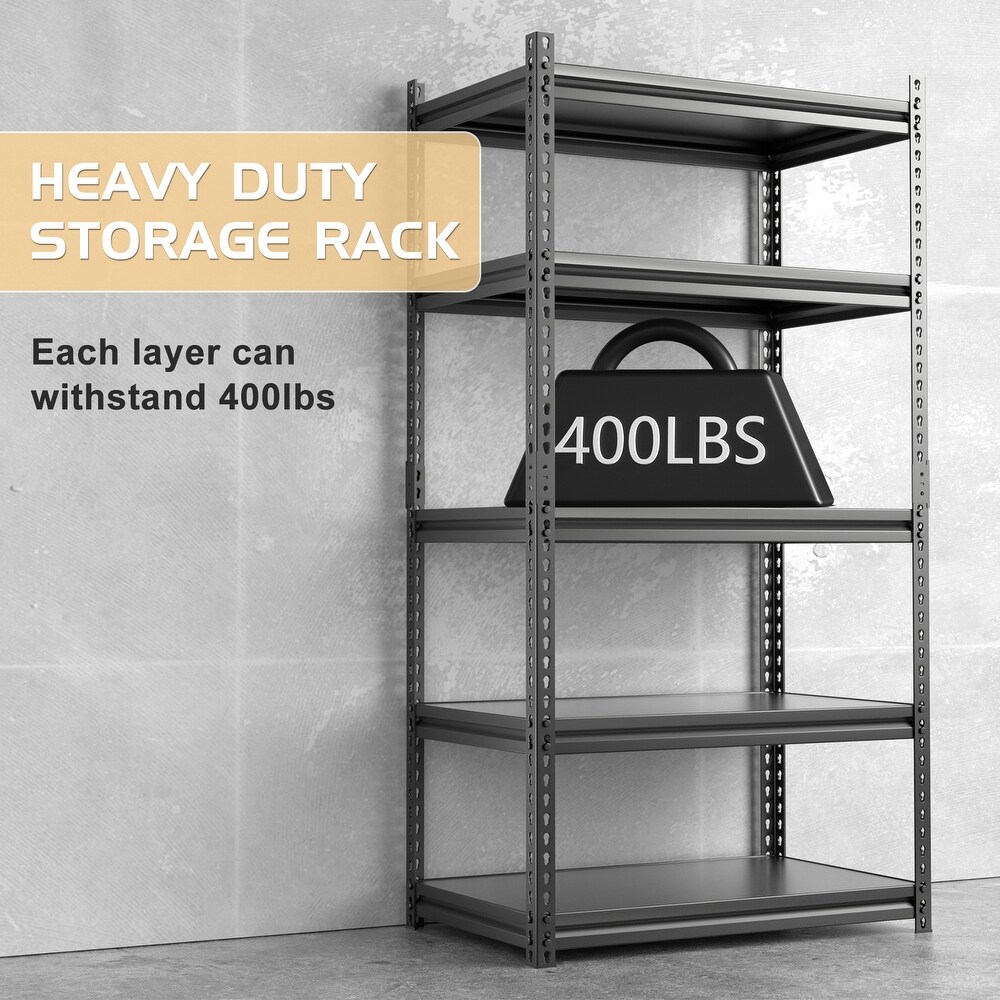 5 Tier Heavy Duty Steel Shelving Unit (2000LB Capacity)  3 Pack   115.5\