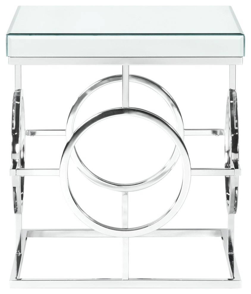 Katie Square Mirrored End Table   Contemporary   Side Tables And End Tables   by Picket House  Houzz